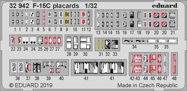 Eduard 32942 F-15C placards 1/32 TAMIYA