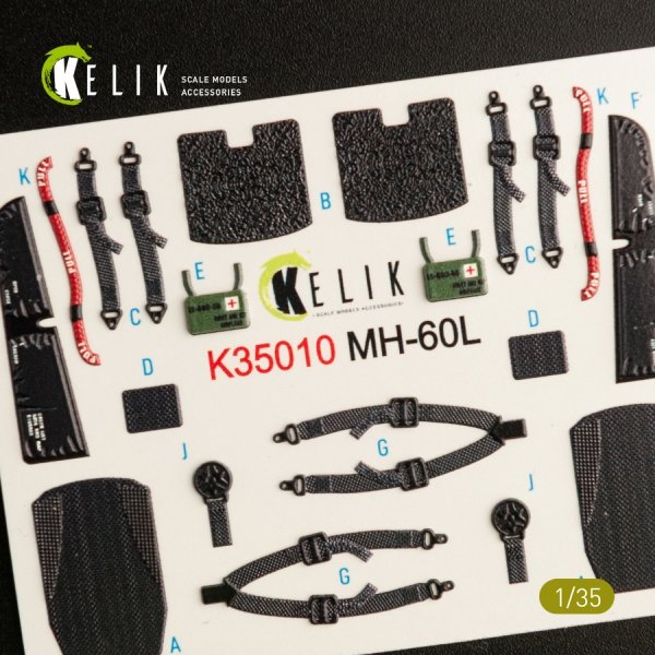 KELIK K35010 MH-60L BLACK HAWK INTERIOR 3D DECALS FOR KITTY HAWK KIT 1/35