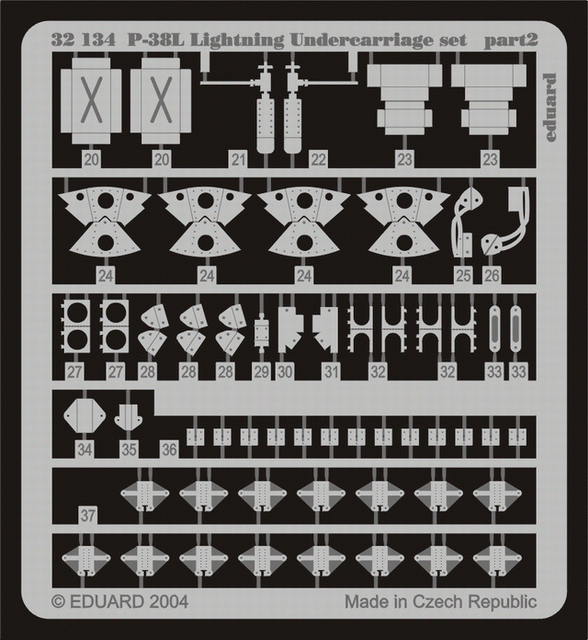Eduard 32134 P-38L undercarriage 1/32 TRUMPETER