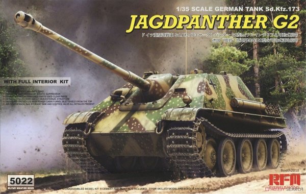 Rye Field Model 5022 German Heavy Tank Destroyer Sd. Kfz. 173 Jagdpanter G2 FULL Interior 1/35