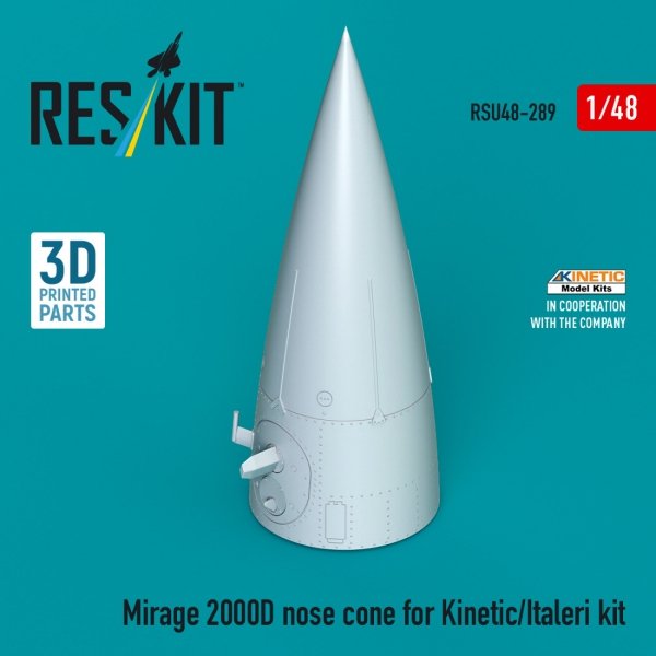 RESKIT RSU48-0289 Mirage 2000D nose cone for Kinetic/Italeri kit (3D Printed) (1/48)
