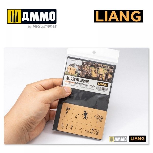 Liang 0008 Paint Crack Effects Airbrush Stencils