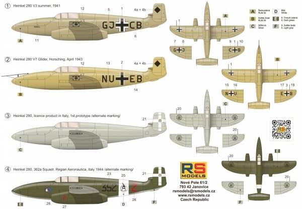 RS Models 92290 Heinkel He-280 V-3 1/72