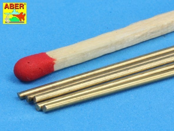 Aber BR10 Pręty mosiężne Ø 1,0mm długość 245mm x 5 szt. / Brass round rods Ø 1,0mm length 245mm x 5 pcs.