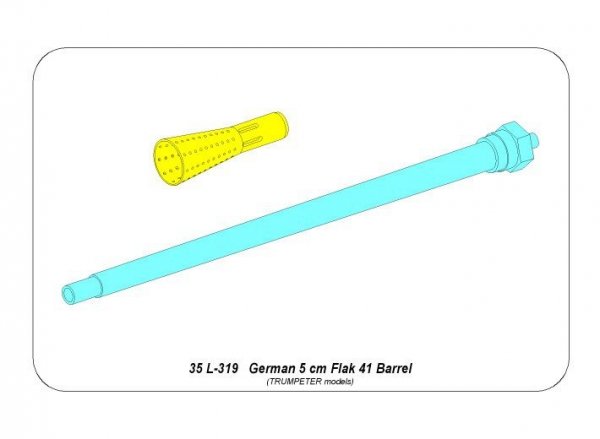 Aber 35L-319 German 5 cm barrel for AA guns Flak 41 1/35