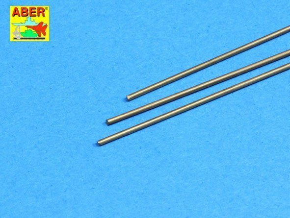 Aber BR12 Brass round rods Ø 1,2mm length 250mm x 3 pcs.