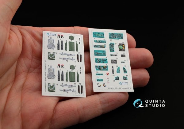 Quinta Studio QD72015 MiG-31DZ 3D-Printed &amp; coloured Interior on decal paper (for Trumpeter kit) 1/72