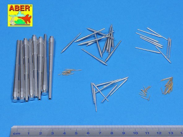 Aber 200L-04 Set of barrels for Bismarck 380mm x 8, 150mm x 12, 105mm x 16 37mm x 16, 20mm x 22 1/200