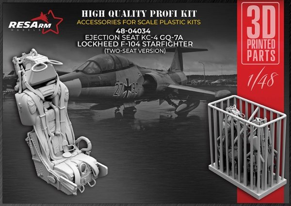 RESArm 48-04034 Lockheed F-104 Starfighter catapult seat (two-seat version) (3D resin printing) 1/48