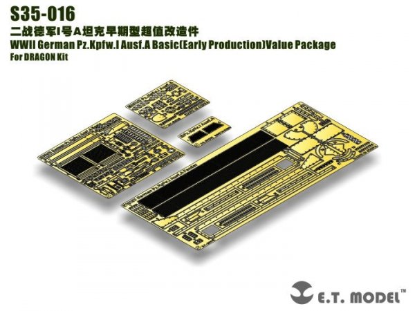 E.T. Model S35-016 WWII German Pz.Kpfw.I Ausf.A Basic(Early Production)Value Package For DRAGON Kit 1/35