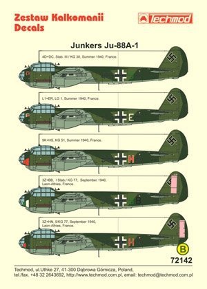 Techmod 72142 - Junkers Ju 88A-1 (1:72)