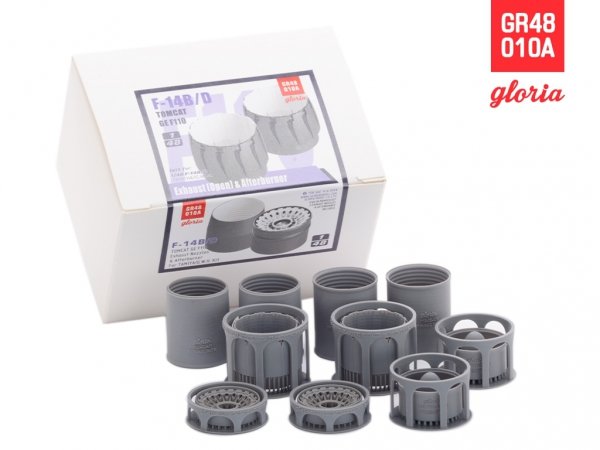 Gloria GR48010A F-14B/D F110-GE-400 Exhaust Nozzle &amp; Afterburner OPEN TAMIYA/G.W.H. 1/48