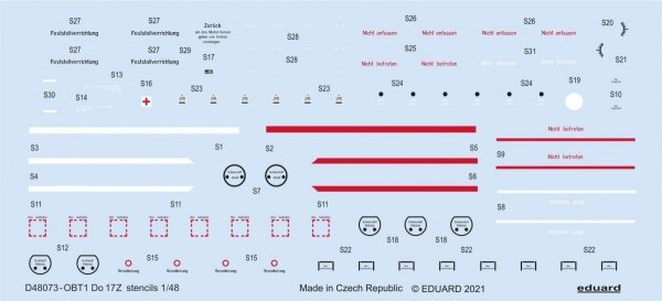 Eduard D48073 Do 17 stencils ICM 1/48 