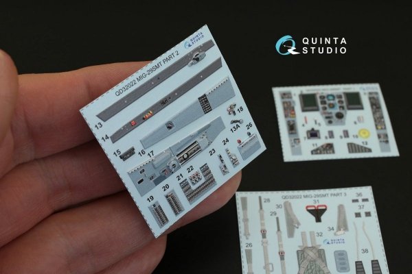 Quinta Studio QD32022 MiG-29SMT 3D-Printed &amp; coloured Interior on decal paper (for Trumpeter kit) 1/32