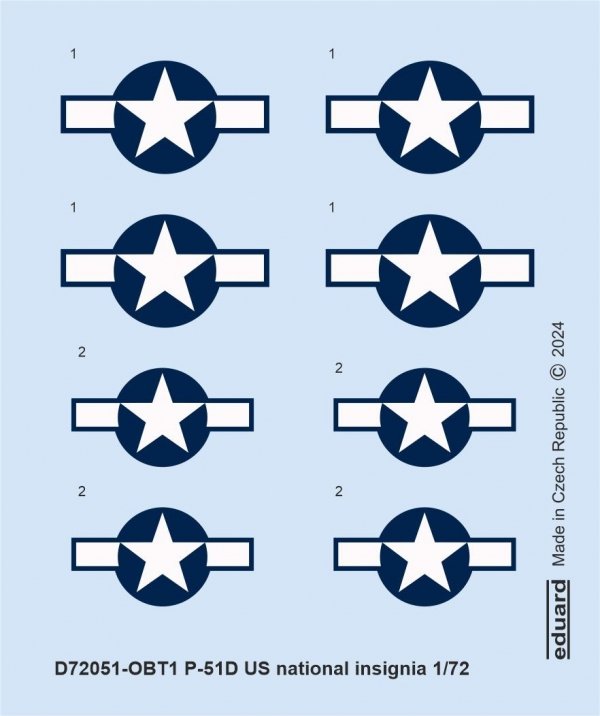 Eduard D72051 P-51D US national insignia EDUARD 1/72