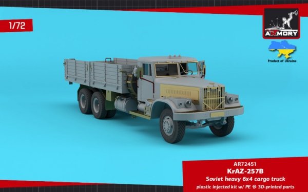 Armory Models 72451 KrAZ-257B Soviet Era Heavy Duty 6x4 cargo truck 1/72