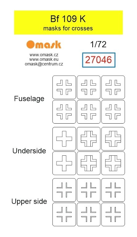 Omask 27046 Bf 109 K masks for crosses 1/72