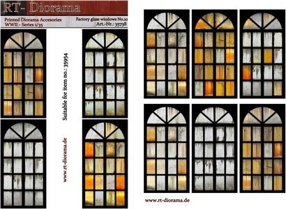 RT-Diorama 35738 Printed Accessories: Factory glass windows No.10 1/35