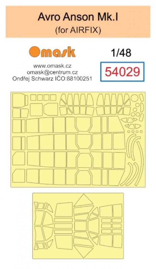 Omask 54029 Avro Anson Mk.I masks (for Airfix) 1/48