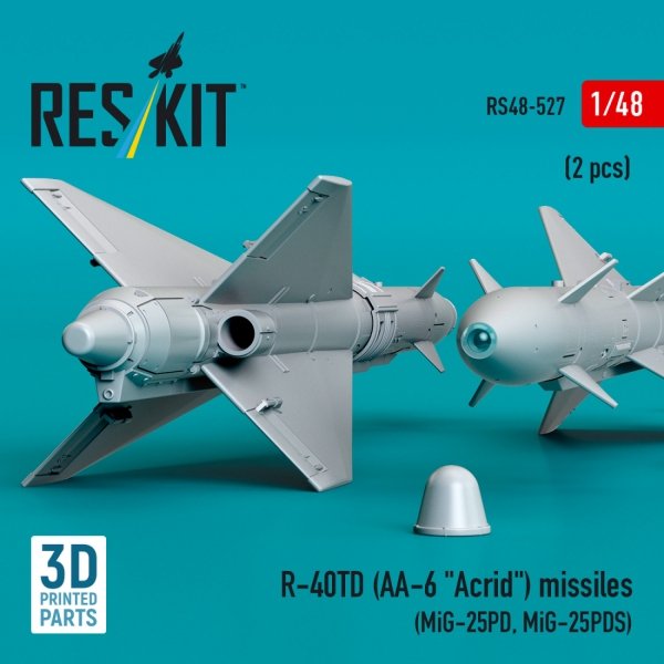 RESKIT RS48-0527 R-40TD (AA-6 &quot;Acrid&quot;) missiles (2 pcs) (3D printed) 1/48