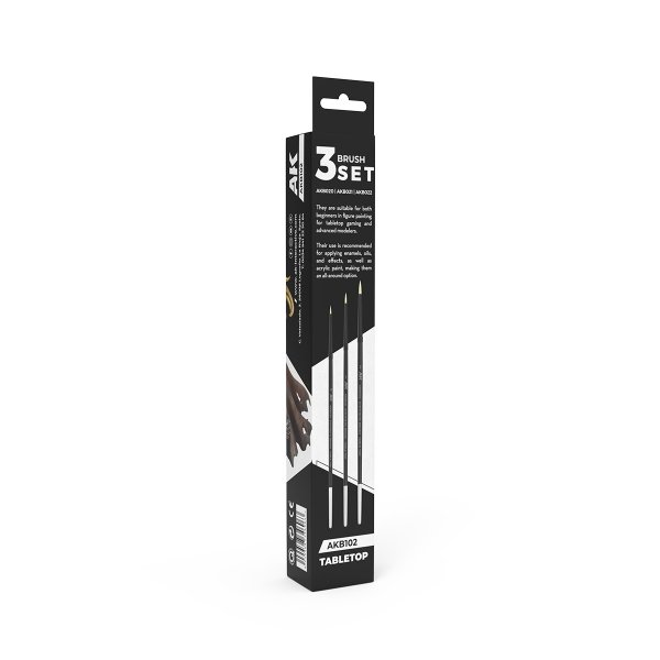 AK Interactive AKB102 TABLETOP SYNTETHIC BRUSHES SET