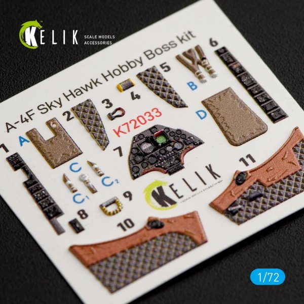KELIK K72033 A-4F &quot;SKYHAWK&quot; INTERIOR 3D DECALS FOR HOBBYBOSS KIT 1/72
