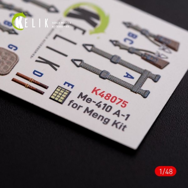KELIK K48075 Messerschmitt Me-410 A1 interior 3D decals for Meng Model kit 1/48