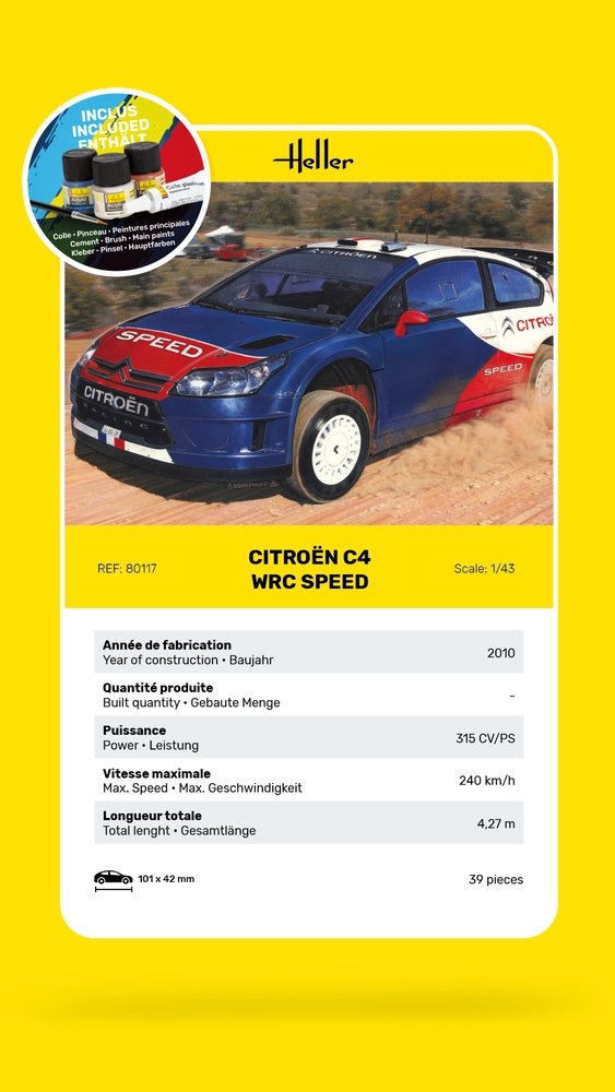 Heller 56117 Citroën C4 WRC Speed - Starter Kit 1/43