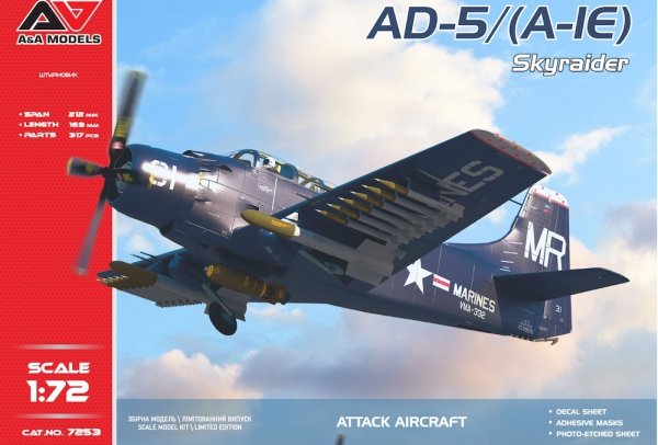 A&amp;A Models 7253 AD-5 / (A-IE) Skyraider 1/72