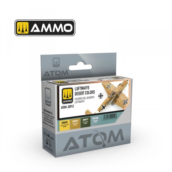 AMMO by Mig Jimenez 20912 ATOM Acrylic Paint: Luftwaffe Desert Color Set