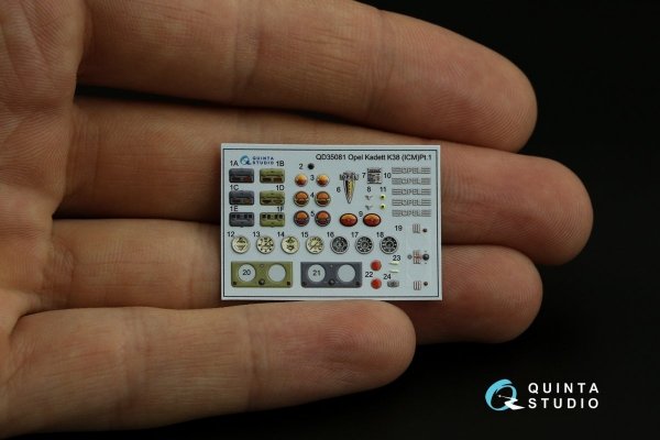 Quinta Studio QD35081 Opel kadett k38 3D-Printed &amp; coloured Interior on decal paper (ICM) 1/35