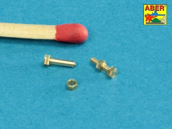 Aber 16110 Turned imitation of Hexagonal bolts &amp;amp;amp;amp;amp;amp; nuts 1,6 x 4,0 mm x 15 pcs. And 1,6mm nuts x 10 pcs. (1:16)