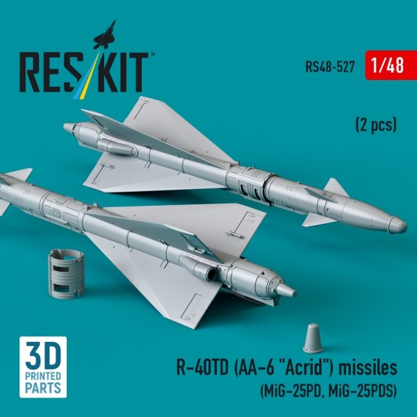 RESKIT RS48-0527 R-40TD (AA-6 &quot;Acrid&quot;) missiles (2 pcs) (3D printed) 1/48