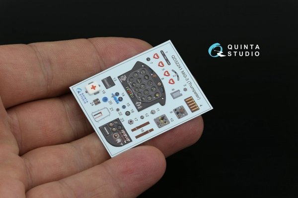 Quinta Studio QD+32241 MiG-3 3D-Printed &amp; coloured Interior on decal paper (Trumpeter) (with 3D-printed resin parts) 1/32