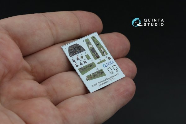 Quinta Studio QDS-72198 Bristol Beaufighter Mk.X 3D-Printed &amp; coloured Interior on decal paper (Hasegawa) (small version) 1/72