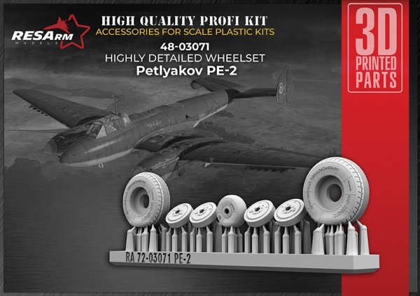RESArm 72-03071 PE-2 Petlyakov - Wheels under load (3D resin printing) 1/72