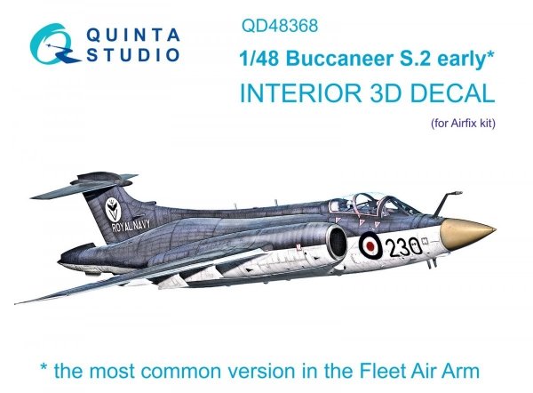 Quinta Studio QD48368 Buccaneer S.2 early 3D-Printed &amp; coloured Interior on decal paper (Airfix) 1/48