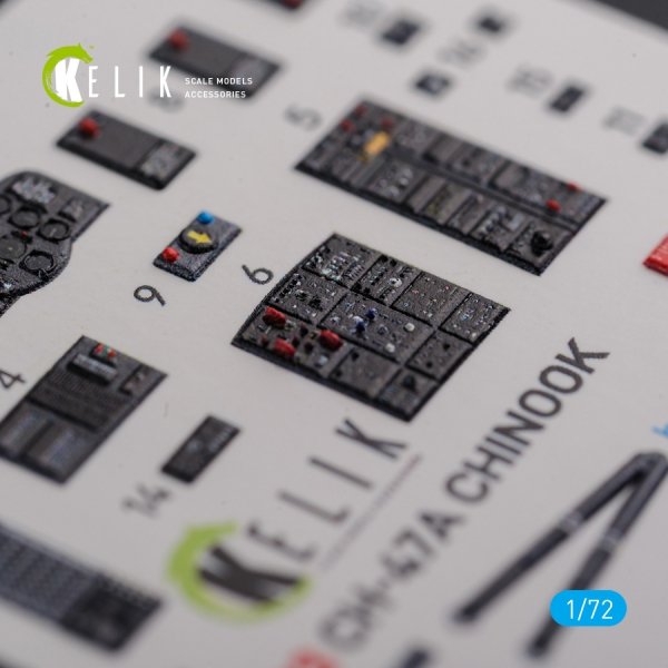 KELIK K72103 CH-47A interior 3D decals for Trumpeter kit 1/72