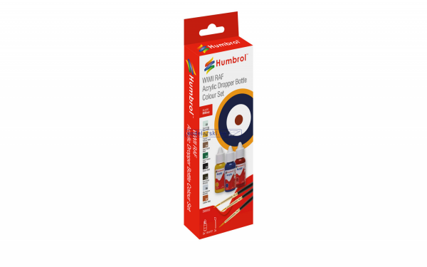 Humbrol DB9062 Zestaw 8 farb Akrylowych z pędzelkami - Acrylic Paint &amp; Brush RAF WWII Colours