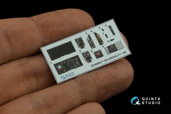 Quinta Studio QD48060 F-35A 3D-Printed &amp; coloured Interior on decal paper (Meng) 1/48
