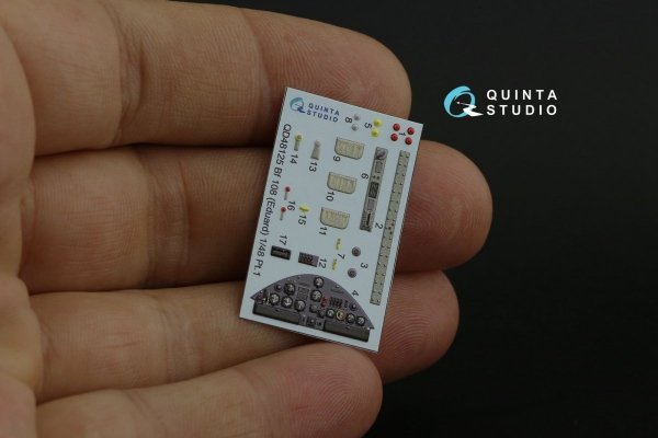 Quinta Studio QD48125 Bf108 3D-Printed &amp; coloured Interior on decal paper (Eduard) 1/48
