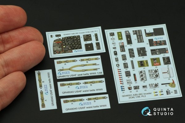 Quinta Studio QD48501 A-26C Invader 3D-Printed &amp; coloured Interior on decal paper (ICM) 1/48