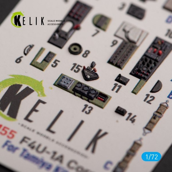 KELIK K72155 F4U-1A Corsair - interior 3D decals for Tamiya kit 1/72