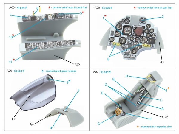 Quinta Studio QD48620 A-4F Skyhawk 3D-Printed &amp; coloured Interior on decal paper ( Hobby Boss ) 1/48