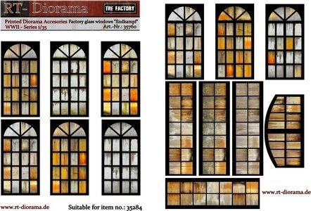 RT-Diorama 35760 Printed Accessories: Factory glass windows &quot;Endkampf&quot; 1/35