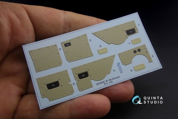 Quinta Studio QD32028 Bf 108 3D-Printed &amp; coloured Interior on decal paper (for Eduard kit) 1/32
