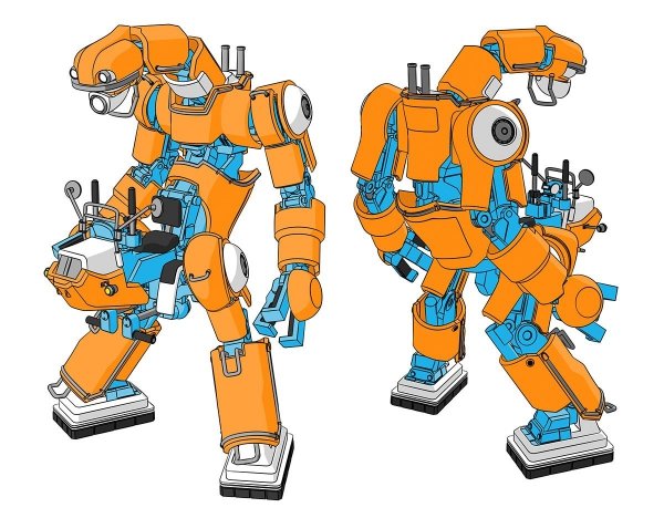 Hasegawa 64791 CHUBU 01 &quot;Orange &amp; Sky Blue&quot; Lightweight Mechatrobot 1/35