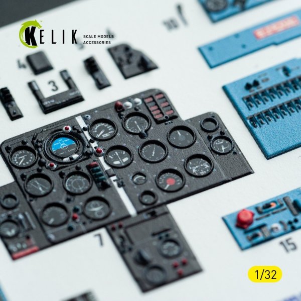 Kelik K32042 MiG-21 F-13 export version - interior 3D decals for Trumpeter kit 1/32