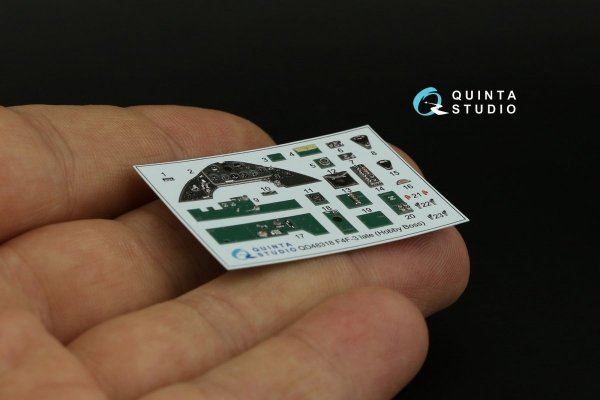 Quinta Studio QD48318 F4F-3 late 3D-Printed &amp; coloured Interior on decal paper (Hobby Boss) 1/48