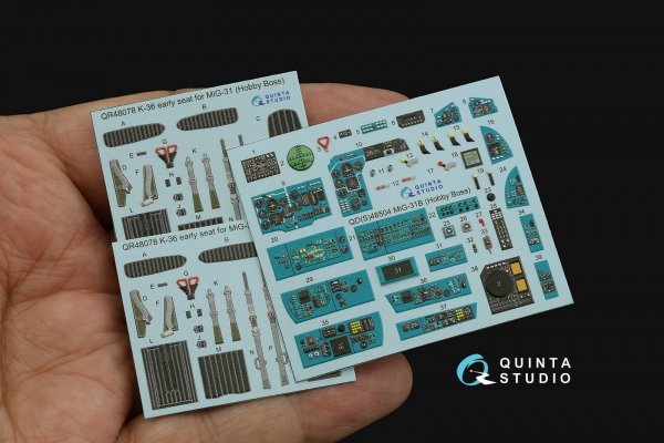 Quinta Studio QD48504 MiG-31B 3D-Printed &amp; coloured Interior on decal paper (Hobby Boss) 1/48